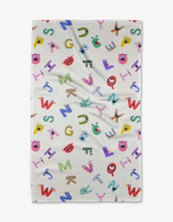GEOMETRY Alphabet Monsters Tea Towel