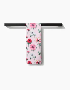 GEOMETRY Anemone Garden Flowers Tea Towel
