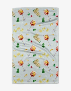 GEOMETRY Aperol in Rome Tea Towel