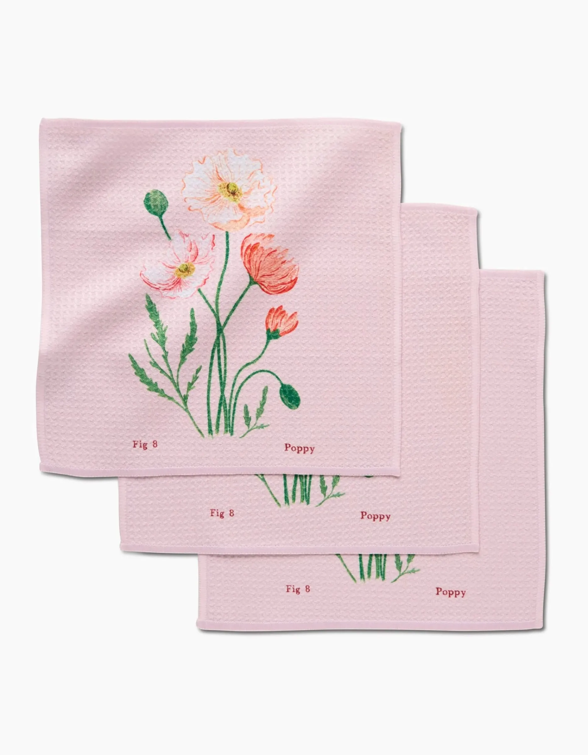GEOMETRY August Poppy Dishcloth Set