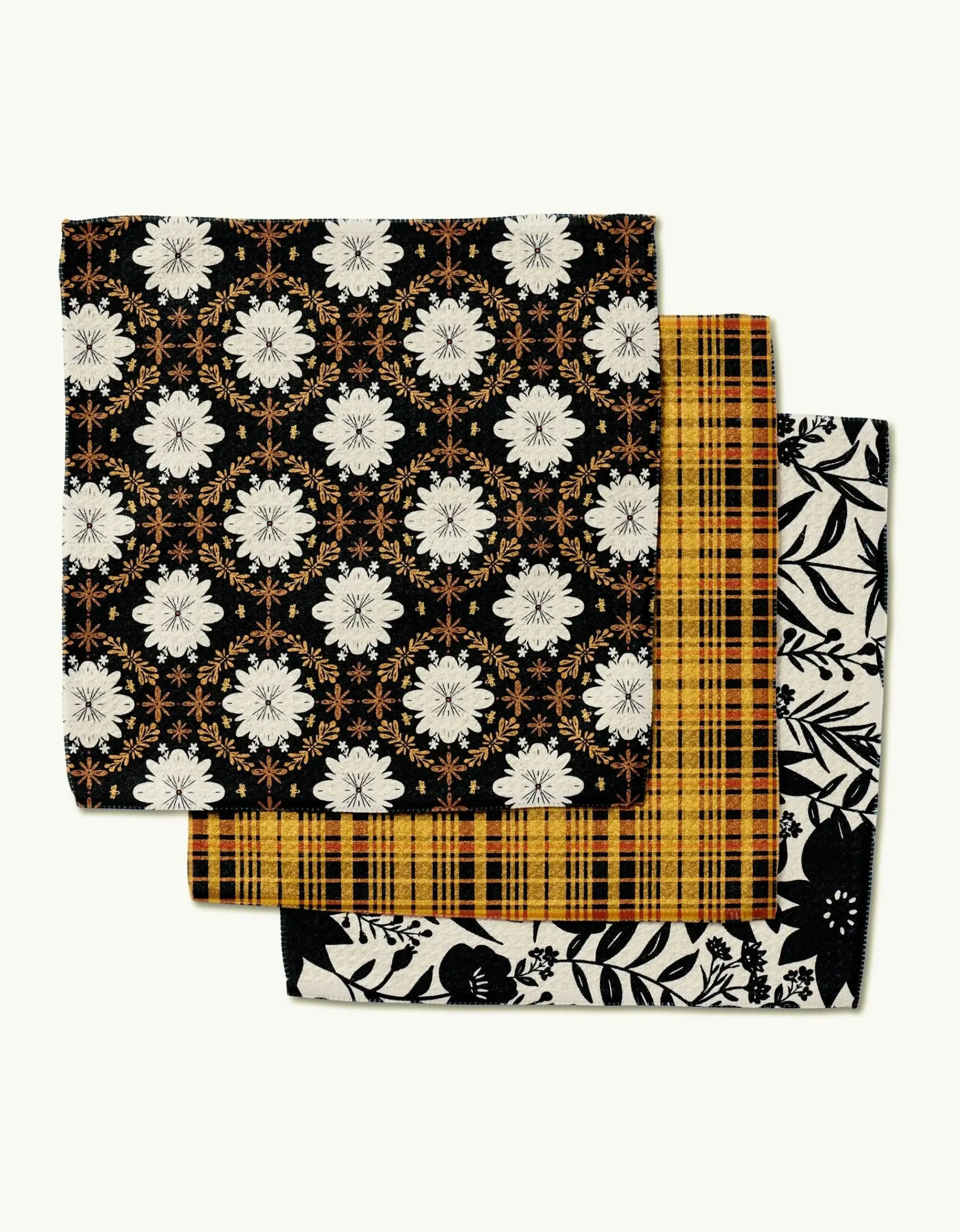 GEOMETRY Autumn Plaid Dishcloth Set