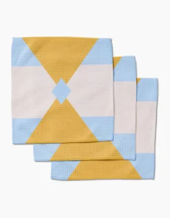 GEOMETRY Balanced Blue Luxe Washcloth Set