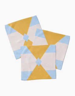 GEOMETRY Balanced Blue Luxe Washcloth Set