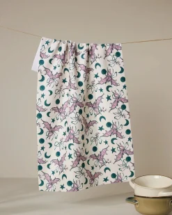 GEOMETRY Bats With Bows Tea Towel