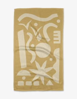GEOMETRY Beach Walk Tea Towel