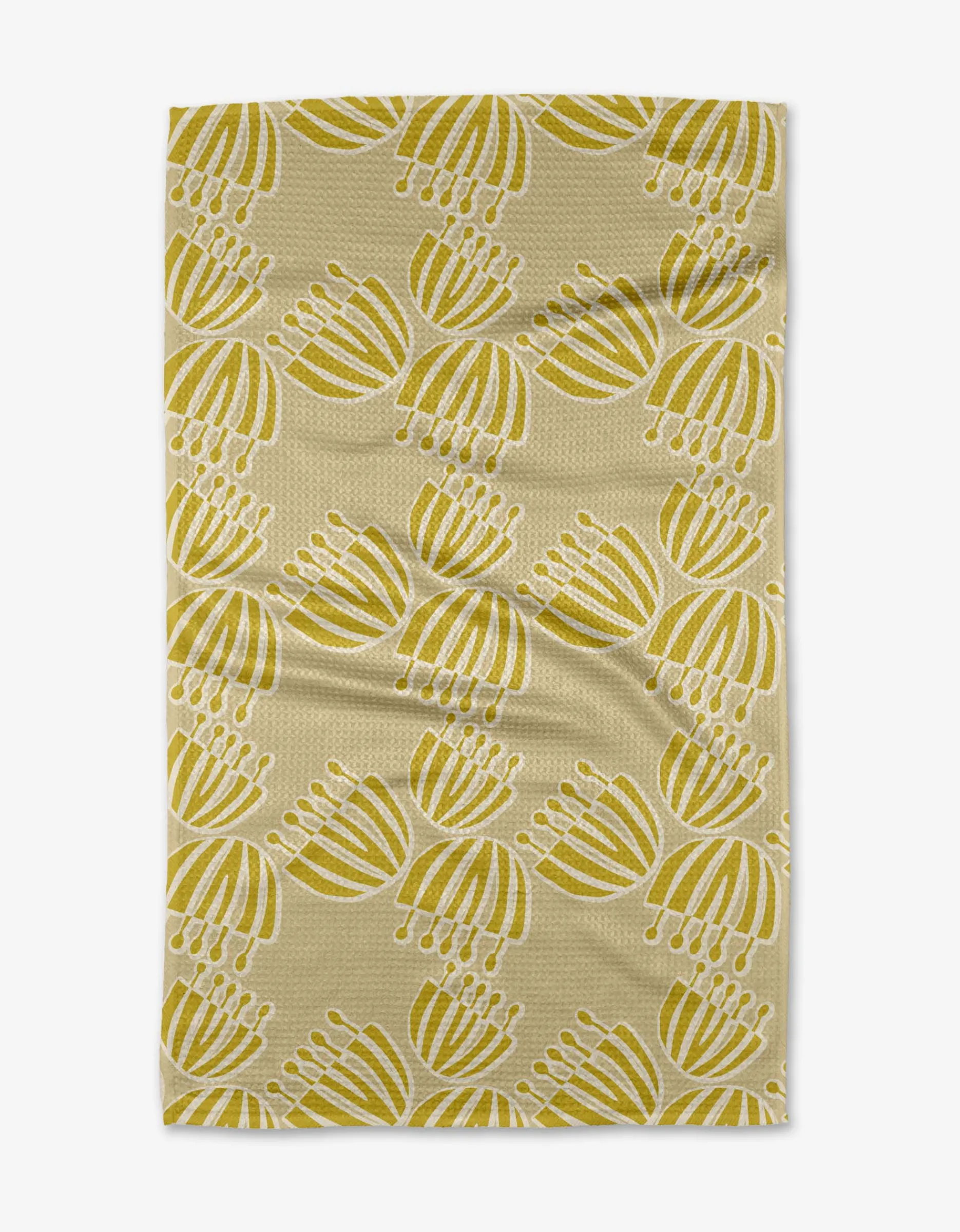 GEOMETRY Block Print Tulips Tea Towel