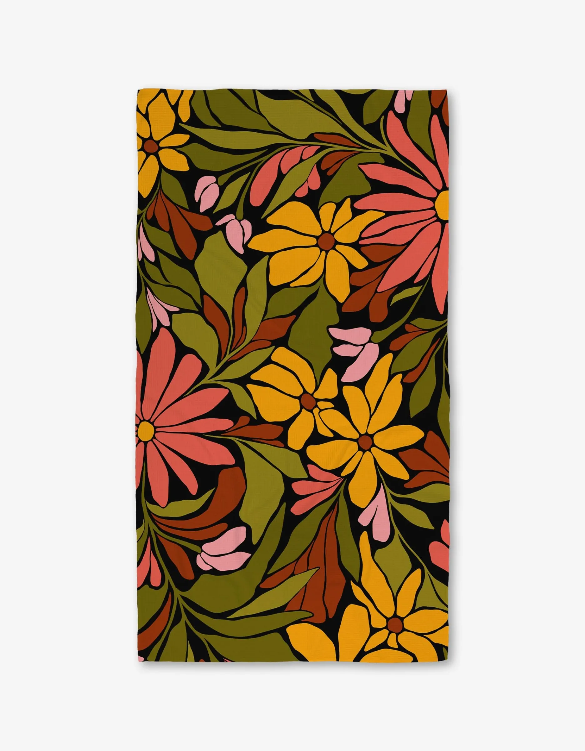 GEOMETRY Blooming Black Luxe Bath Towel