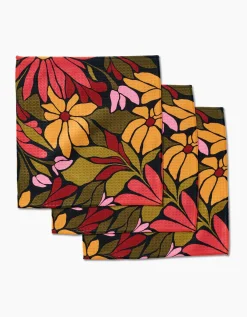 GEOMETRY Blooming Black Luxe Washcloth Set