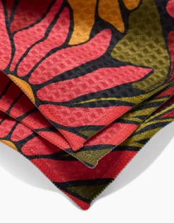 GEOMETRY Blooming Black Luxe Washcloth Set