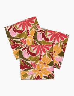 GEOMETRY Blooming Tan Luxe Washcloth Set