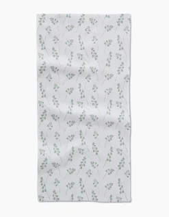 GEOMETRY Blue Bells Green Bar Towel