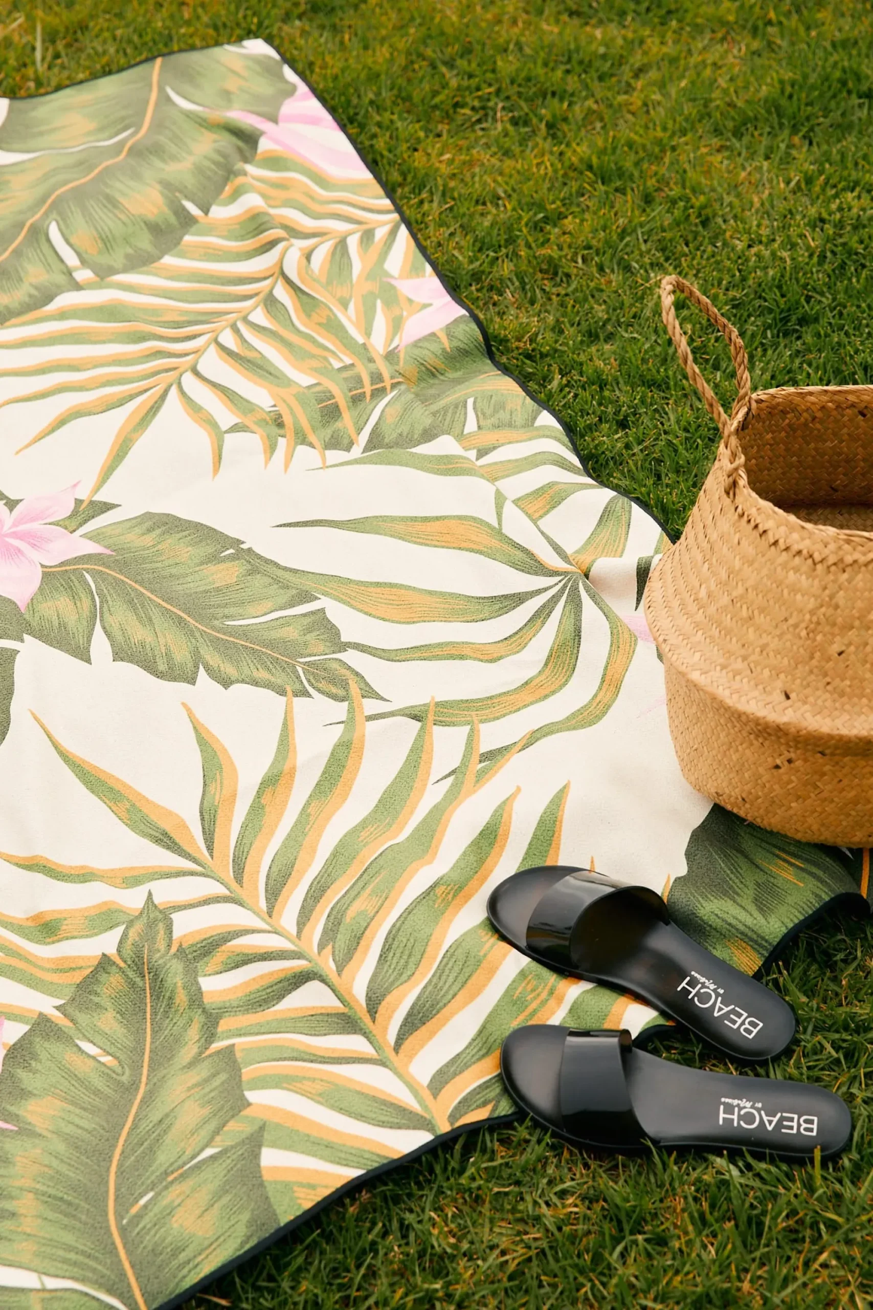 GEOMETRY Blue Block Stripes Beach Blanket