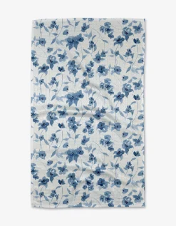 GEOMETRY Blue Floral Tea Towel