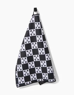 GEOMETRY Boneyard White Checkerboard Paw Towel