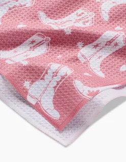 GEOMETRY Boots On Worries Gone Tea Towel