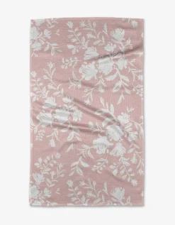 GEOMETRY Botanical Silhouettes Blush Tea Towel