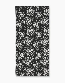 GEOMETRY Botanical Silhouettes Charcoal Beach Towel