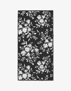 GEOMETRY Botanical Silhouettes Charcoal Fitness Towel