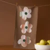 GEOMETRY Brushed Bouquet Brown Bar Towel