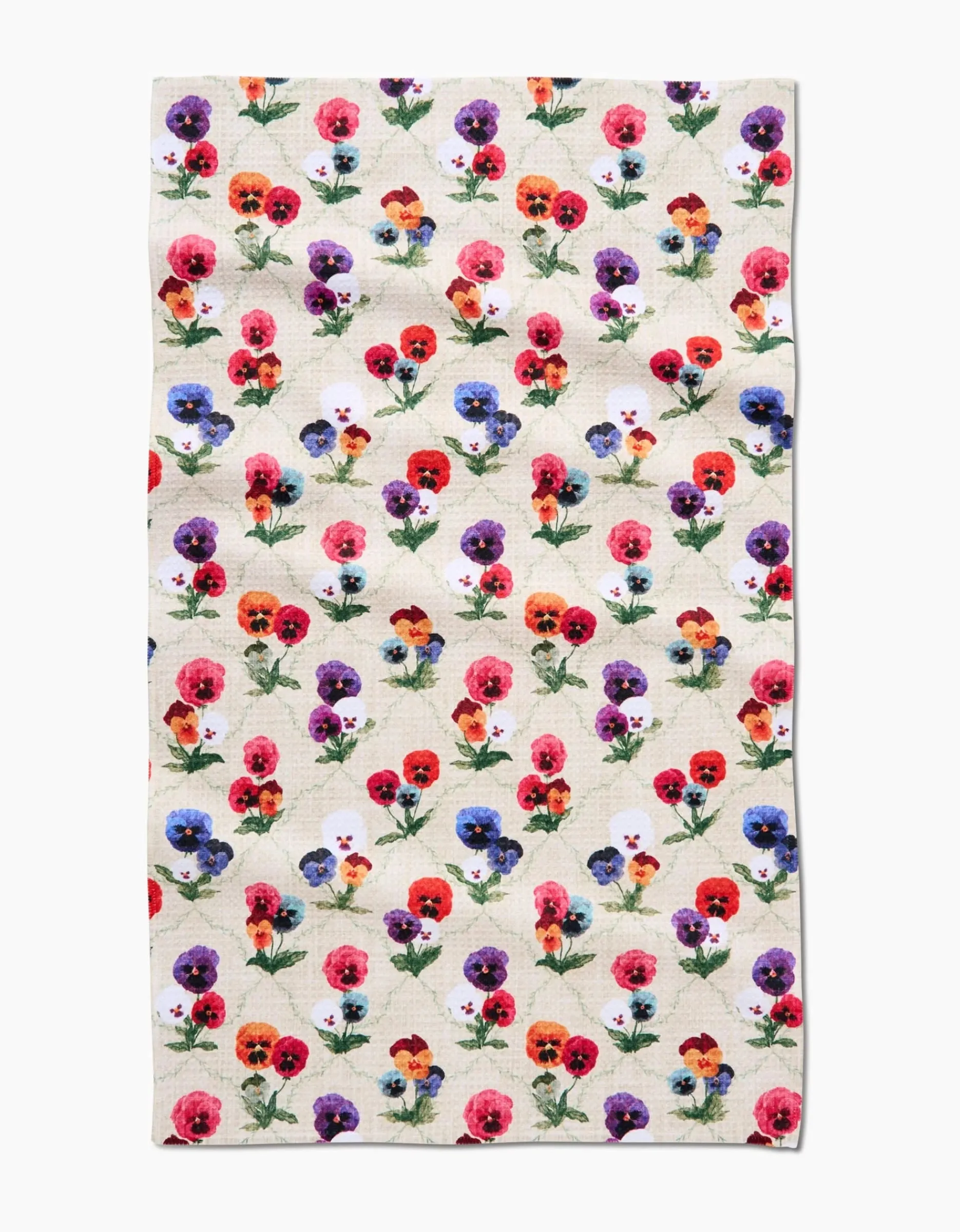 GEOMETRY Bunch of Pansies Tea Towel