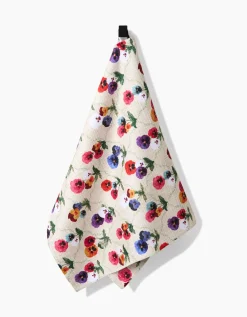 GEOMETRY Bunch of Pansies Tea Towel