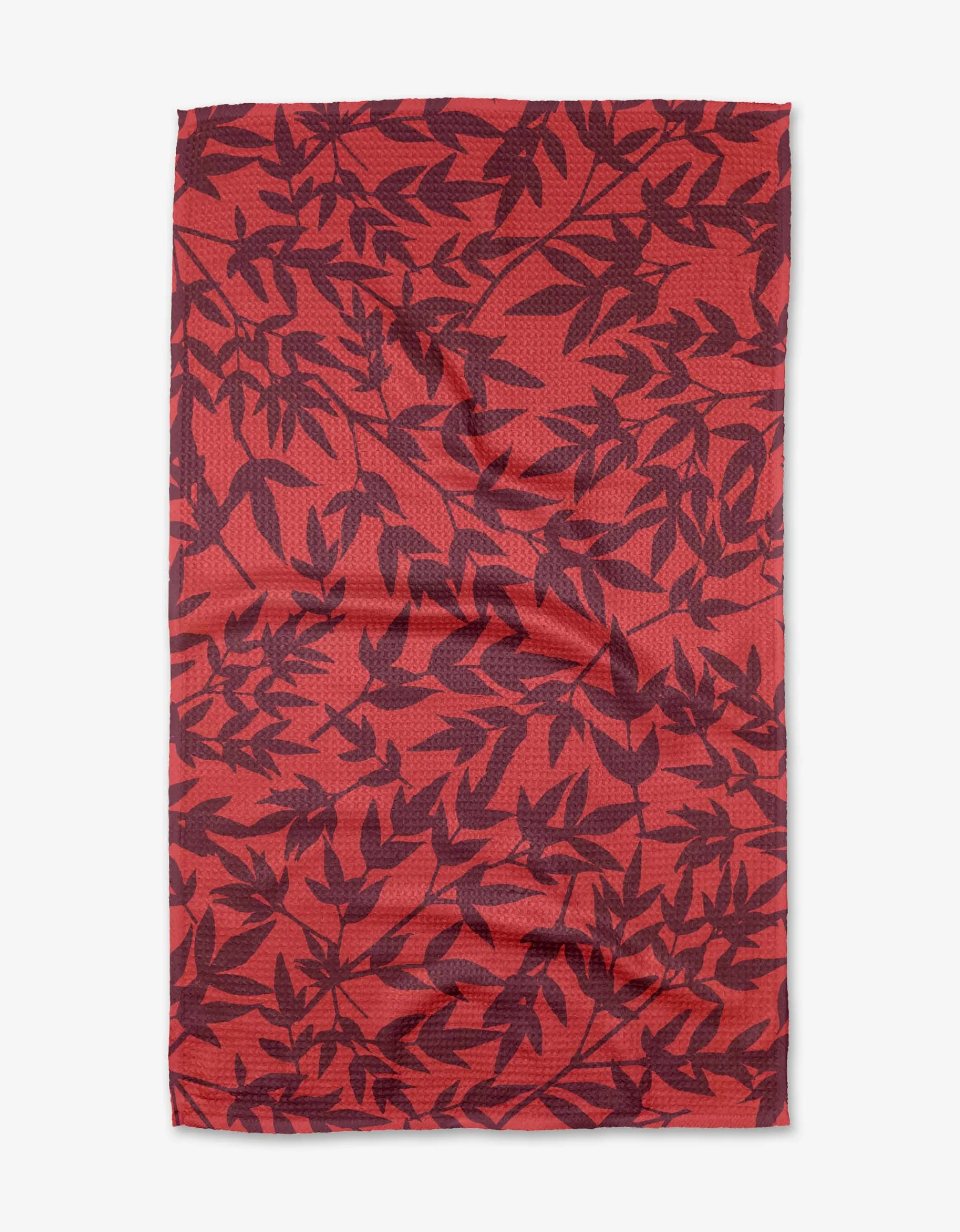 GEOMETRY Burgundy Branches Tea Towel