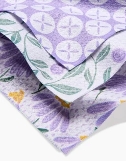 GEOMETRY Button Vines and Daisies Dishcloth Set