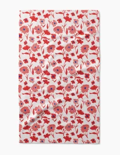 GEOMETRY Carmine Tea Towel