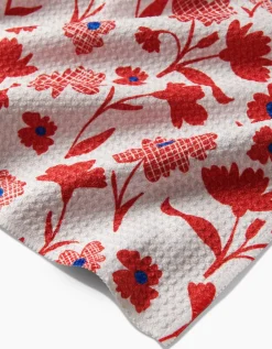 GEOMETRY Carmine Tea Towel