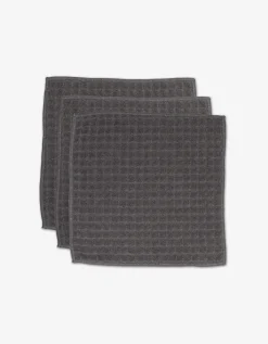 GEOMETRY Charcoal Waffle Washcloth Set