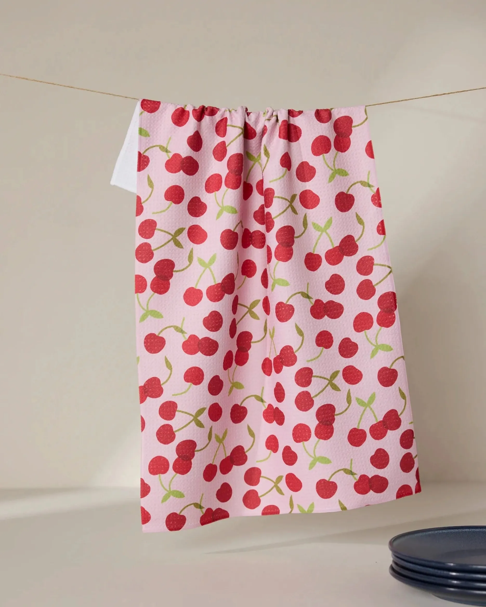 GEOMETRY Cheery Cherries Tea Towel