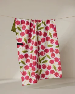GEOMETRY Cherry Chic Double-Sided Tea Towel