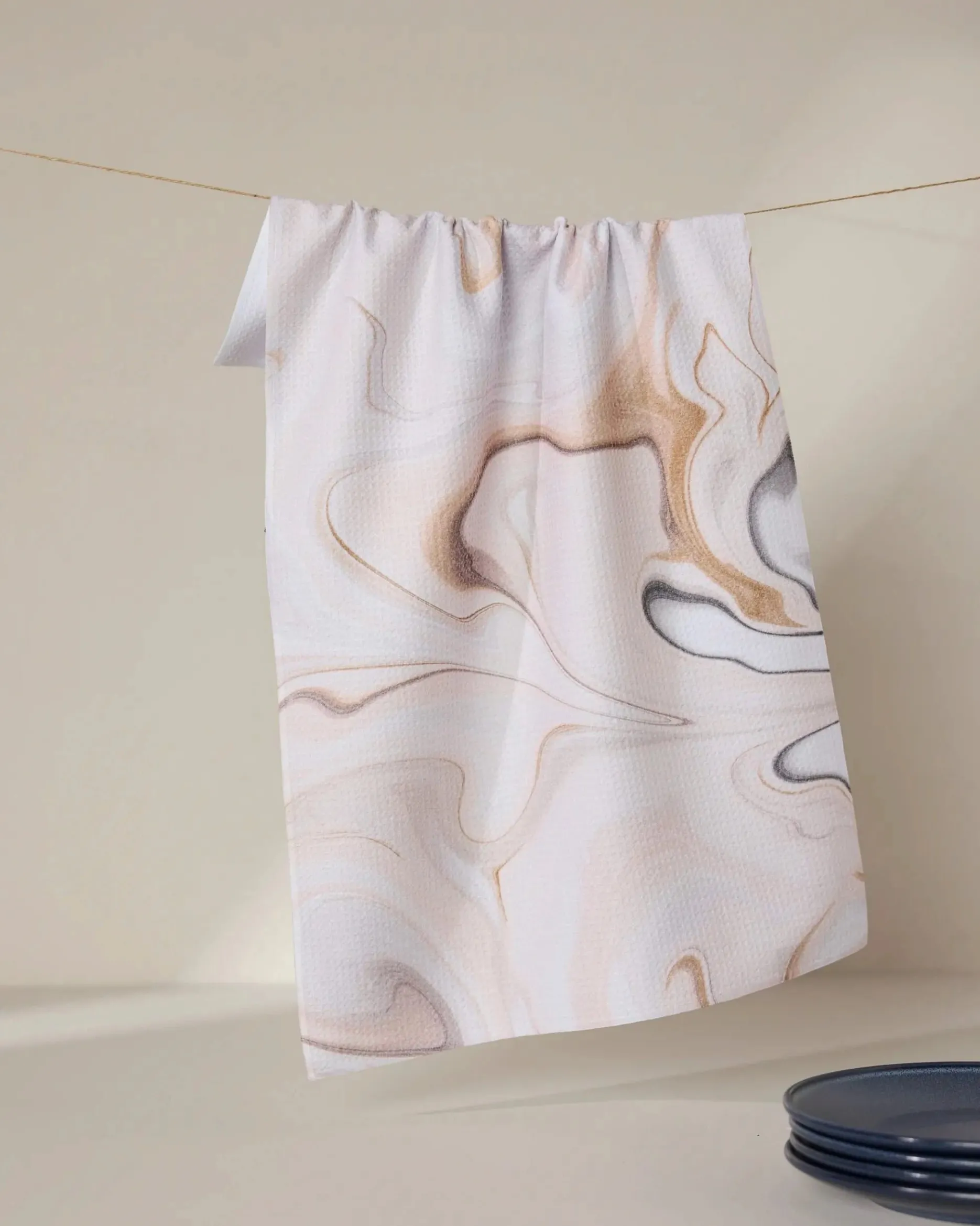 GEOMETRY Choco Tea Towel