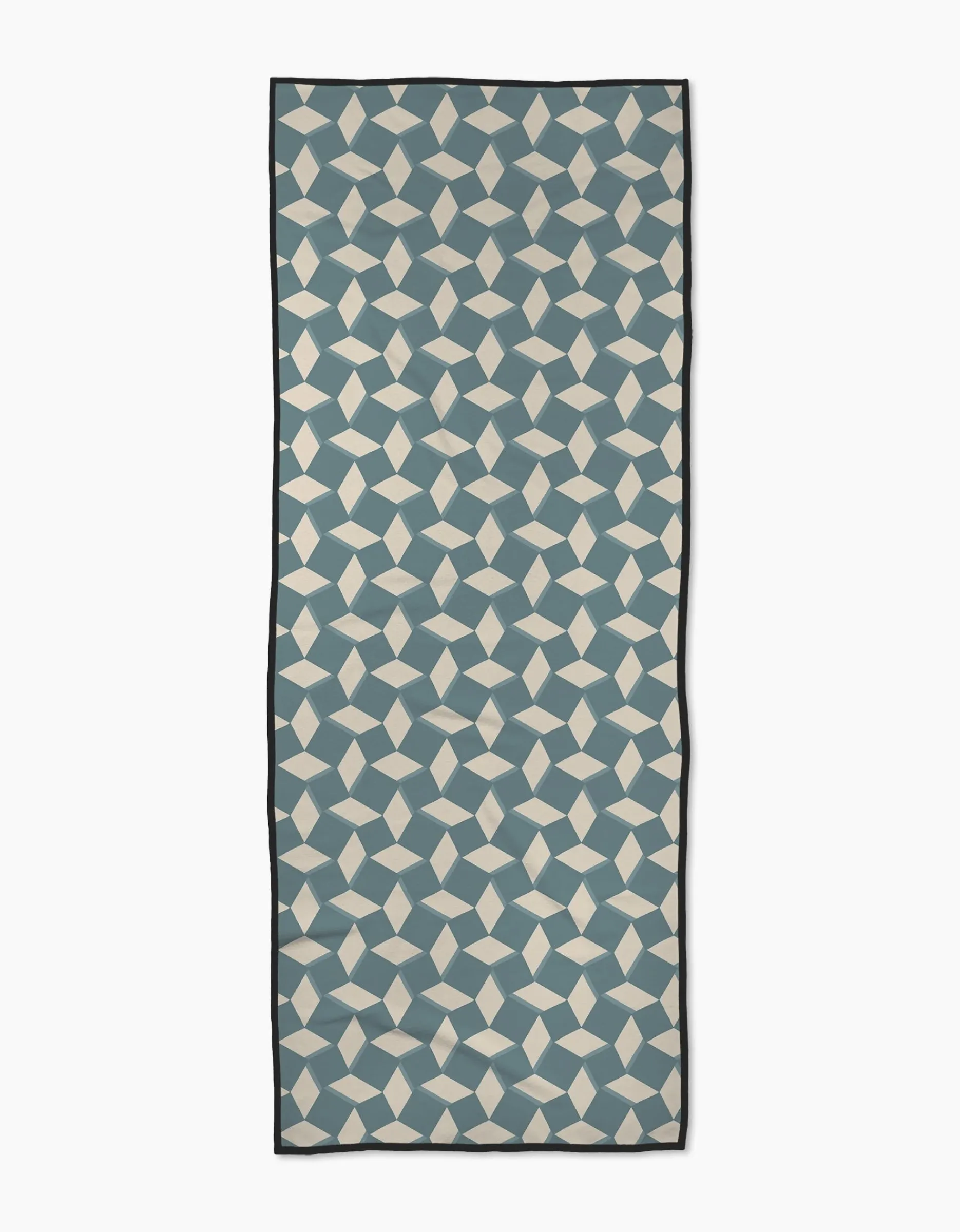 GEOMETRY Circus Stand Teal Cream Yoga Towel