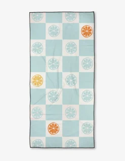 GEOMETRY Citrus Blue Beach Towel