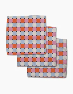 GEOMETRY Color Block Grid Dishcloth Set