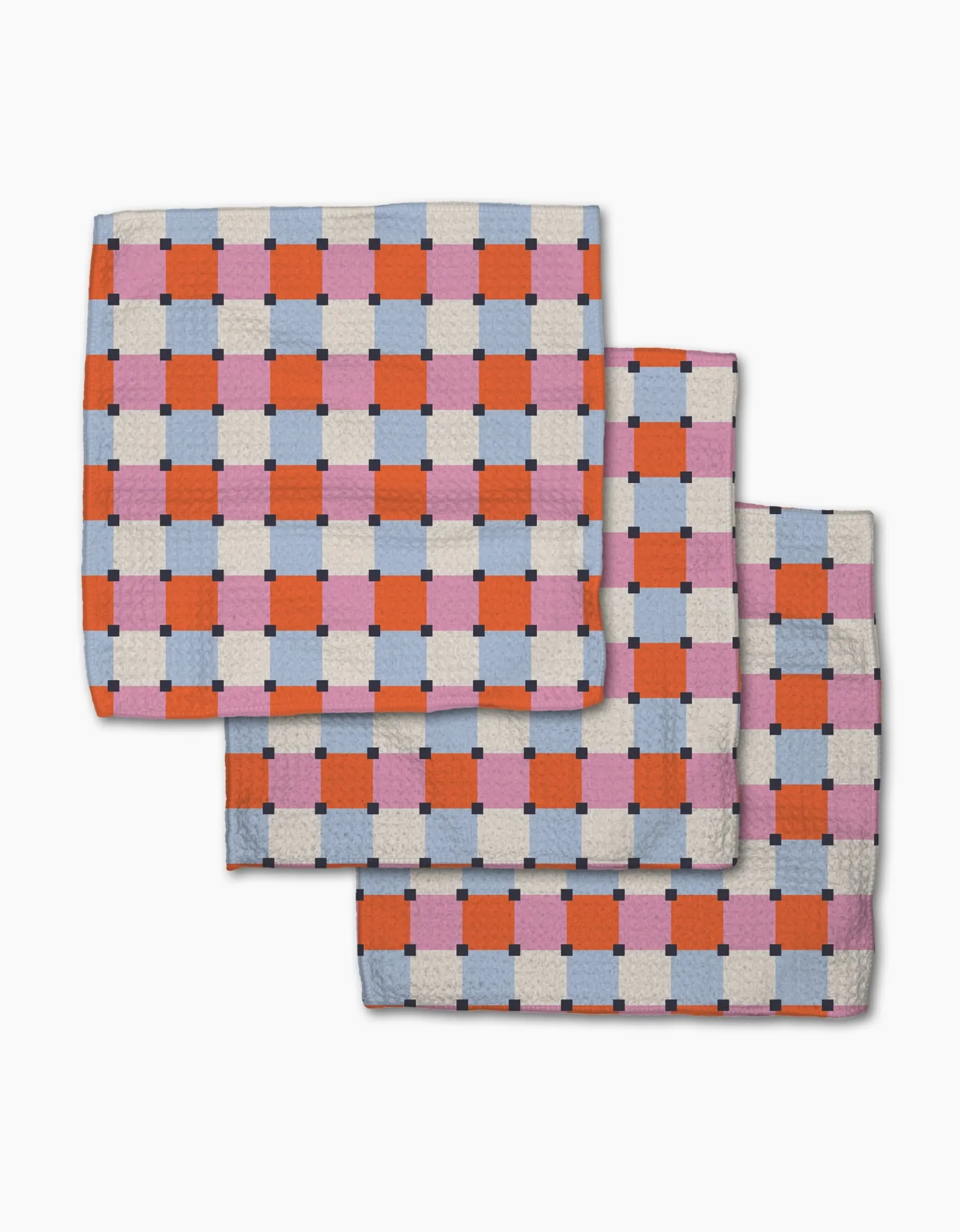 GEOMETRY Color Block Grid Dishcloth Set