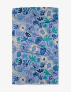 GEOMETRY Cool Blooms Tea Towel