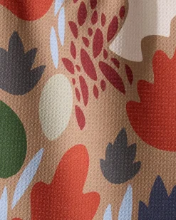 GEOMETRY Cut Paper Leaves Mocha Bar Towel