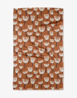 GEOMETRY Cutout Flowers Tea Towel