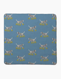 GEOMETRY Dalmatian In Boots Blue Plush Towel