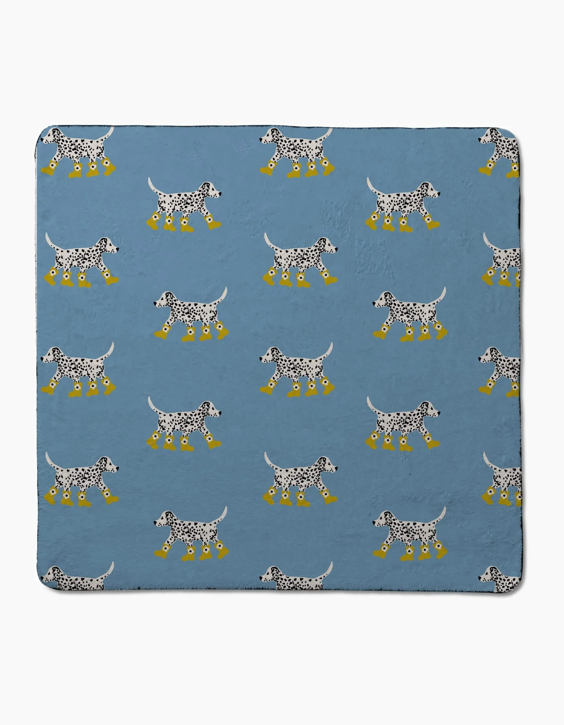 GEOMETRY Dalmatian In Boots Blue Plush Towel