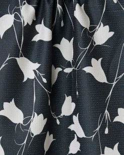 GEOMETRY Dancing Dark Flora Tea Towel