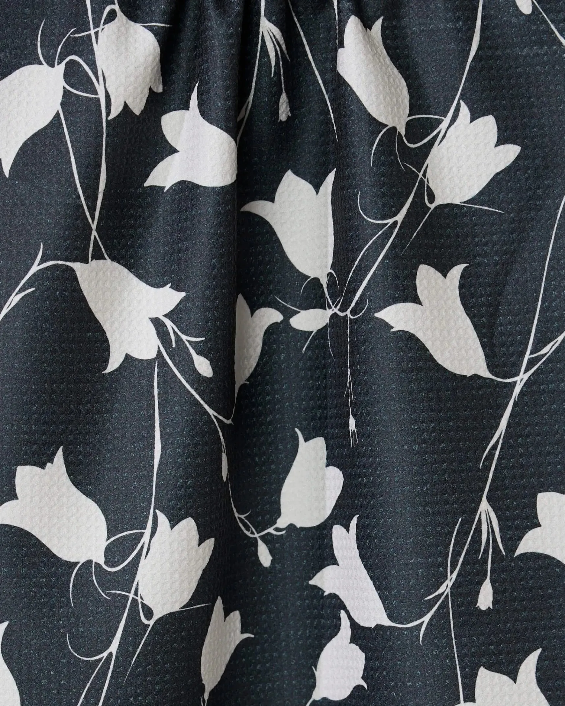 GEOMETRY Dancing Dark Flora Tea Towel