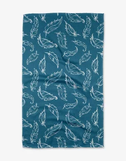 GEOMETRY Delicate Feathers Tea Towel