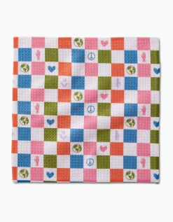 GEOMETRY Earth Day Checkers Dishcloth Set