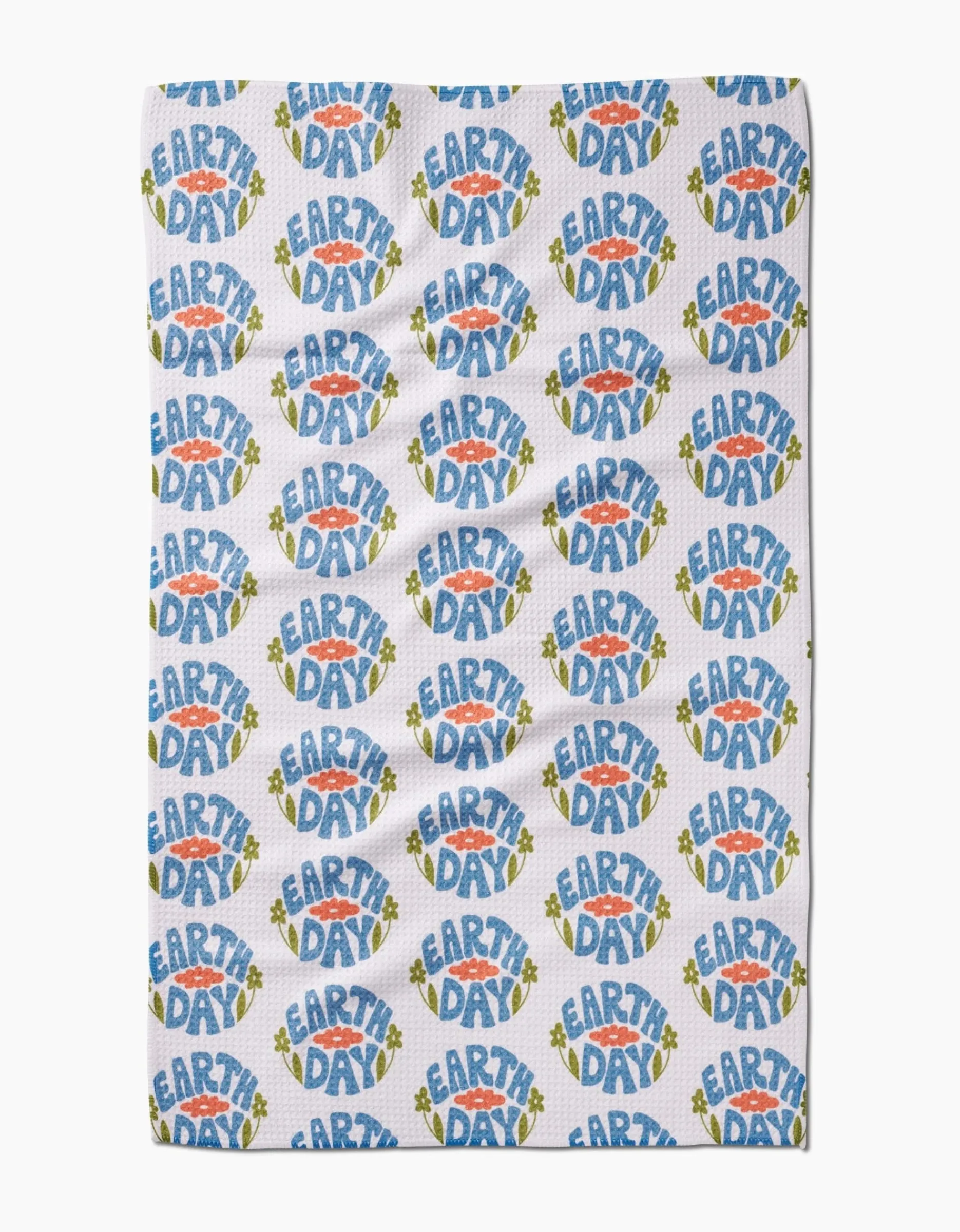 GEOMETRY Earth Day Stamp Tea Towel