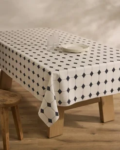 GEOMETRY Espresso Mosaic Tablecloth