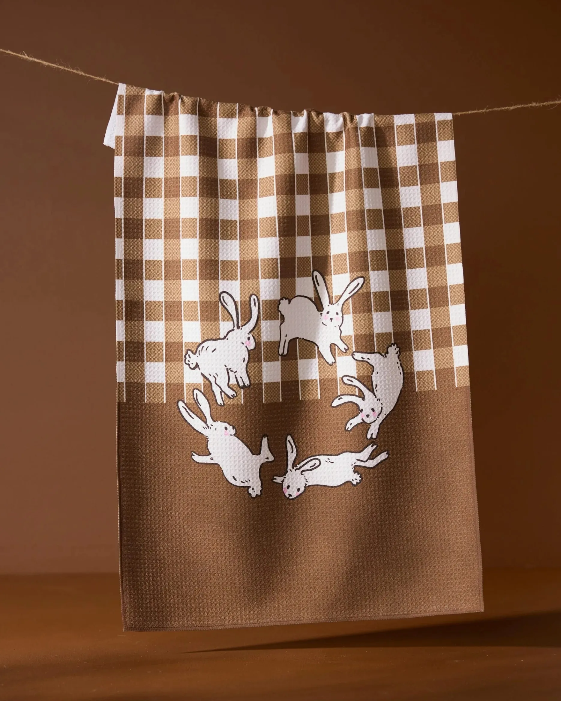 GEOMETRY Fall Bunnies Tea Towel