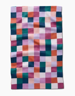 GEOMETRY Fall Checkers Tea Towel